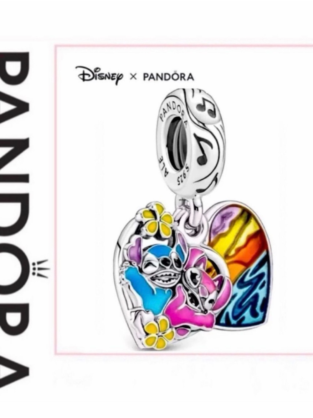 Pandora Disney Parks Stitch Angel Ohana Double Dangle Charm 791092C01 Retired